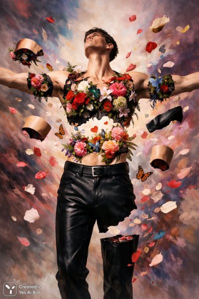 Сад внутри человека: неземная красота и хрупкость бытия. Картинка из нейросети Sora images Ai