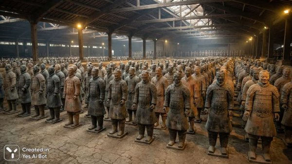 Терракотовая армия: безмолвные стражи древней истории и наследия цивилизации. Нейронная сеть NanoBanana