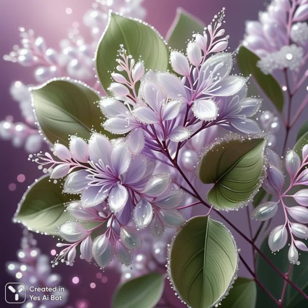 Нежная элегантность: макросъемка лаванды и гипсофилы в пастельных тонах. Нейросеть Stable Diffusion