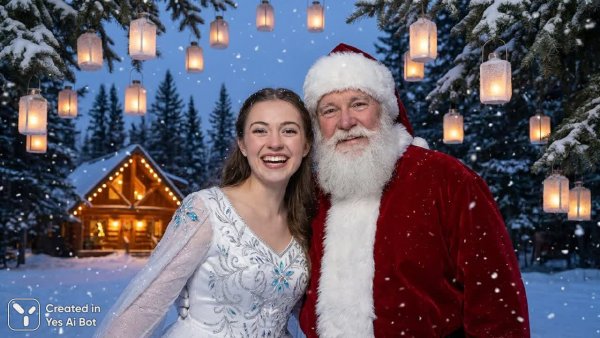 Зимняя сказка: Новогоднее волшебство и счастливые мгновения в белоснежном царстве. Изображение из нейросети Nano Banana