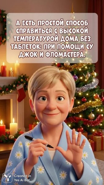 Су-Джок: Новый год и домашнее облегчение от температуры. Генерация из нейронной сети Нано Банана