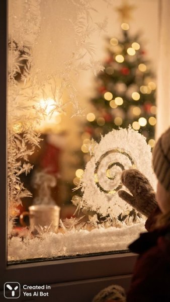 Зимнее окно: волшебство застывших капель и детская радость. Изображение из нейросети Нано Банана