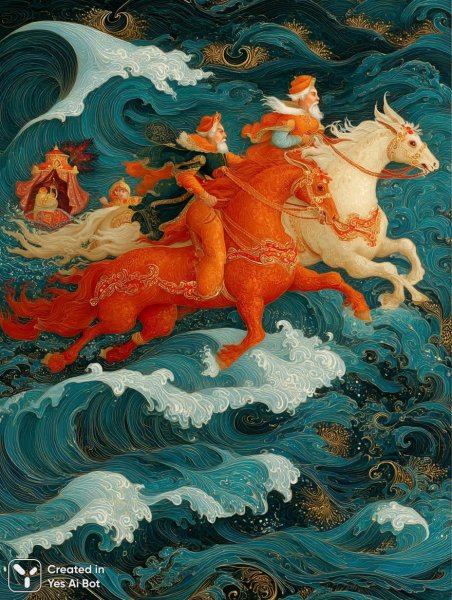 Холуйская шкатулка: зимняя сказка в ярких красках и золоте русской традиции. Генерация из нейронной сети Midjourney