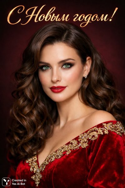 Новогоднее настроение: Изумрудная красавица в бархатном роскоши. Нейронная сеть Sora images Ai