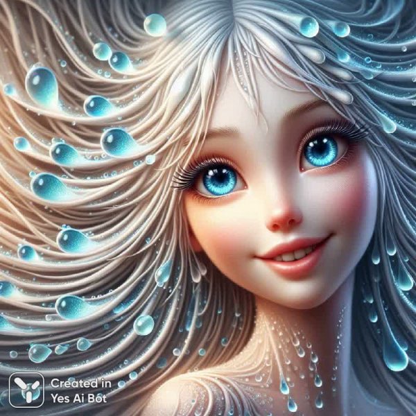 Неземная красота: дева из капелек и света. Генерация из нейронной сети Dalle