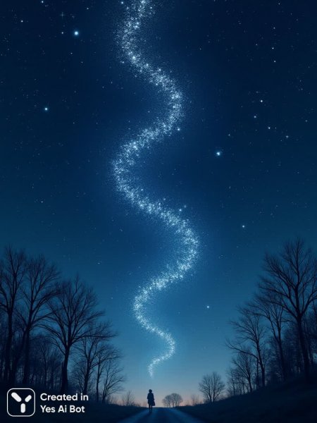 Звездная ночь: созерцание космоса и умиротворение души. Изображение из нейросети Flux Ai