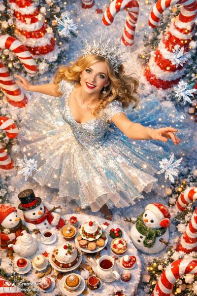 Зимняя сказка: феерия света и волшебных образов в фотореалистичной съемке. Изображение из нейросети Sora Ai Images