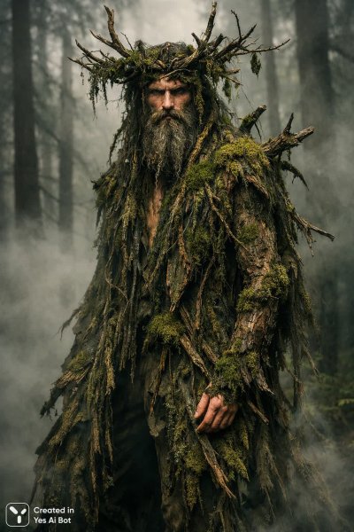 Лесной дух славянских земель: загадочный страж тайги и древних лесов. Изображение из нейросети Sora Images