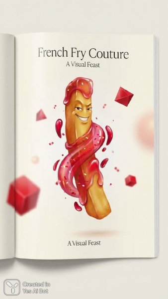 Золотая картошка фри в кружевном бюстгальтере: сюрреалистичная иллюстрация. Изображение из нейронной сети Nano-Banana