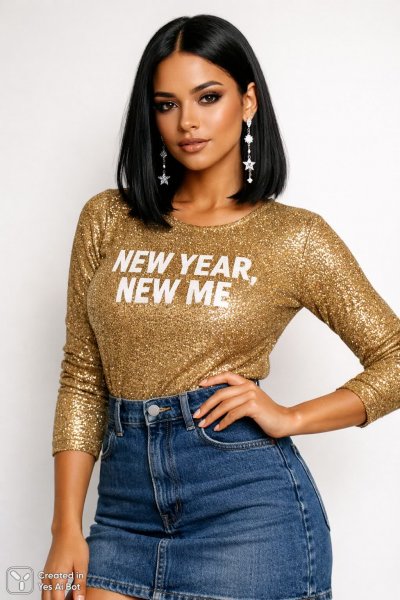 Новогодняя фотосессия: стиль и сияние в золотом свете. Изображение из нейросети Sora Image