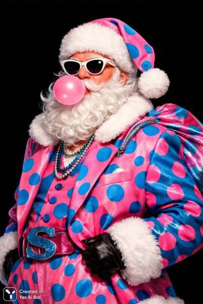 Веселый Санта: пузырьки и праздничное настроение. Нейросеть Sora Image