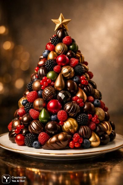 Шоколадная елка: роскошное рождественское чудо в деталях. Нейронная сеть Sora Image