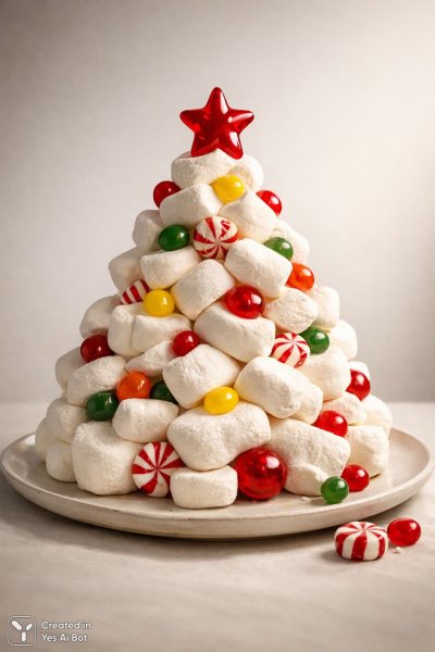 Сладкий рождественский лес из мармелашек и конфет. Нейронная сеть Sora Ai Images