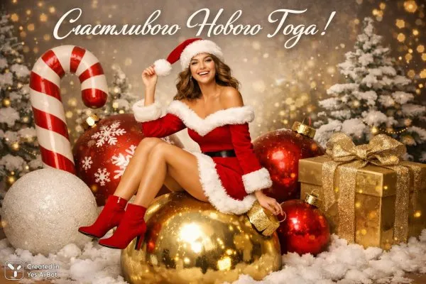Праздничное настроение и сияющая кожа в новогодней сказке. Нейронная сеть Sora Image