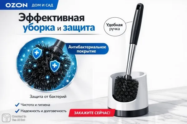 Ершик для унитаза: чистота, защита и удобство в каждом движении. Нейросеть Sora