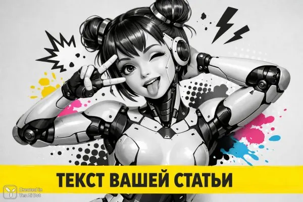 Яркий киберпанк: поп-арт портрет с минималистичным дизайном и игривыми акцентами. Картинка из нейронной сети Sora Images