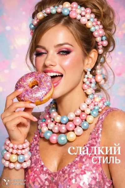 Рапсодия сладостей и нежности в мире моды. Изображение из нейросети Sora Images
