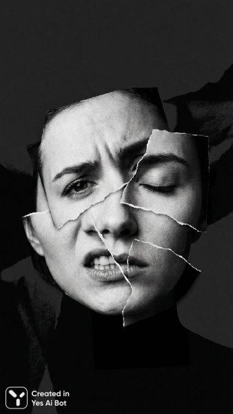 Осколки лиц: сюрреалистическая психология в черно-белом манипулировании. Нейронная сеть Нано Банана