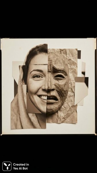 Лицо сквозь маску: сюрреалистичный портрет и игра чувств. Нейросеть Nano Banana