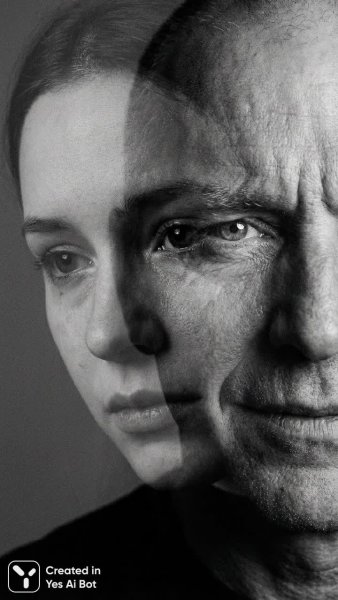 Слияние реальностей: взгляд сквозь грани гендера и эмоций в искусстве фотографии. Изображение из нейросети Нано Банана