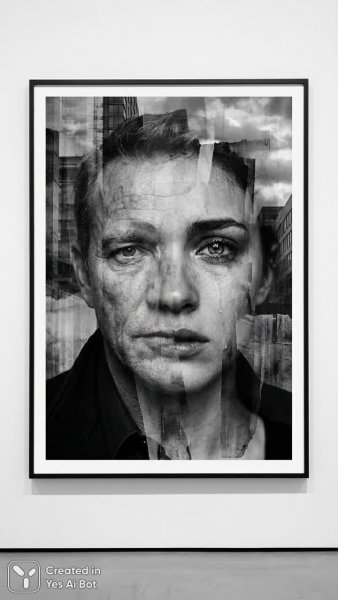 Эмоциональный монохром: сплав душ в сюрреалистической фотографии. Генерация из нейросети Nano Banana