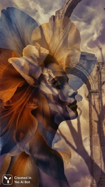 Лепестки и тень: отражение красоты и внутреннего смятения. Нейронная сеть Nano Banana