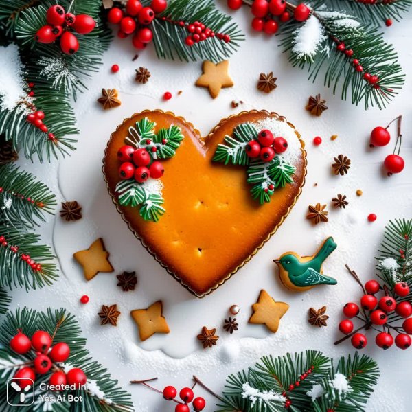 Зимняя сказка: сладкое угощение на Рождество в высоком разрешении. Нейронная сеть Stable Diffusion