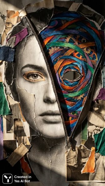 Необычная красота: женщина-хамелеон в сюрреалистичном коллаже. Генерация из нейросети Nano Banana