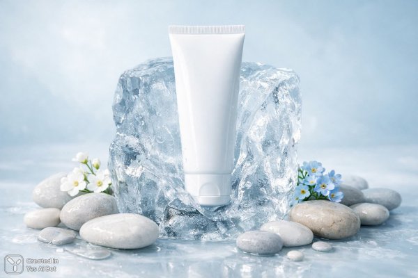 Нежная чистота: кремовая свежесть в ледяной симфонии природы. Изображение из нейросети Sora Ai Images