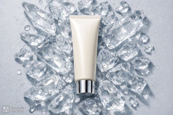 Нежность льда и крема: современная эстетика женской косметики. Изображение из нейронной сети Sora images Ai