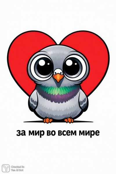 Голубь и сердце: послание мира в стиле минимализма. Изображение из нейросети Sora Images