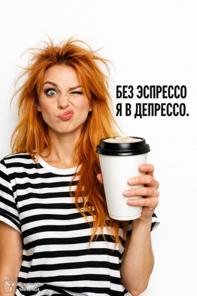 Оранжевые волосы и бодрящий кофе: утренняя перезагрузка. Нейросеть Sora Image