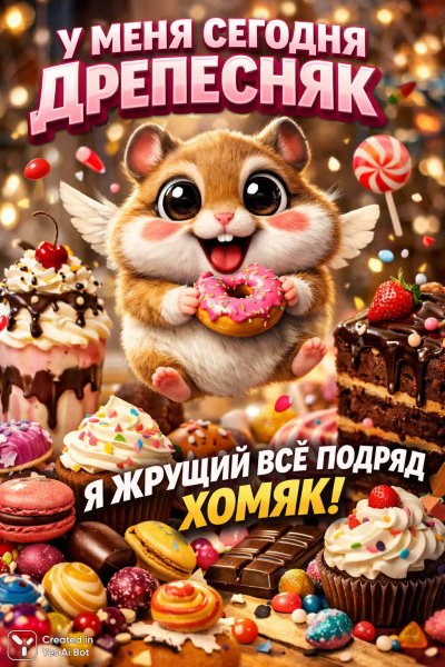 Хомячьи радости и сладости: утренняя дерепрессия. Генерация из нейронной сети Sora