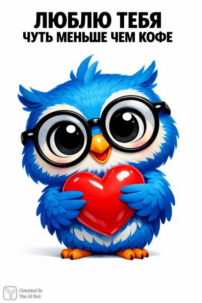 Сова и любовь к кофе: забавная иллюстрация. Картинка из нейросети Sora