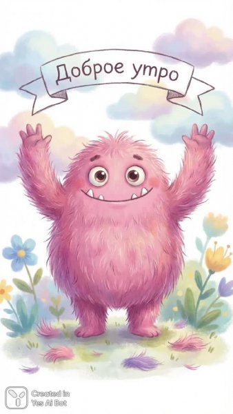 Милое создание радует утром нежным цветом и пушистой красотой. Генерация из нейросети Nano Banana