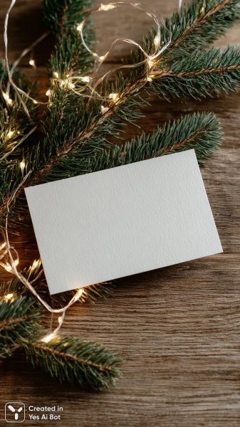 Праздничный минимализм: уютная новогодняя композиция с картой. Нейросеть Midjourney