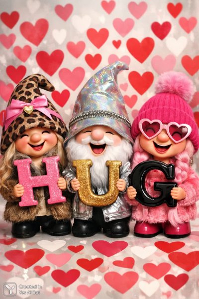 Три гнома дарят объятия радости и любви в наивном сердцеедском мире. Нейросеть Sora