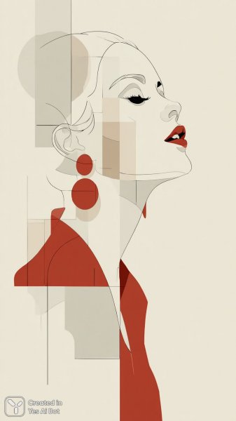 Яркая певица: минималистичный векторный портрет в стиле поп-арт. Изображение из нейросети Midjourney