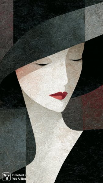 Лицо в черном: минимализм и элегантность сквозь время. Генерация из нейросети Midjourney