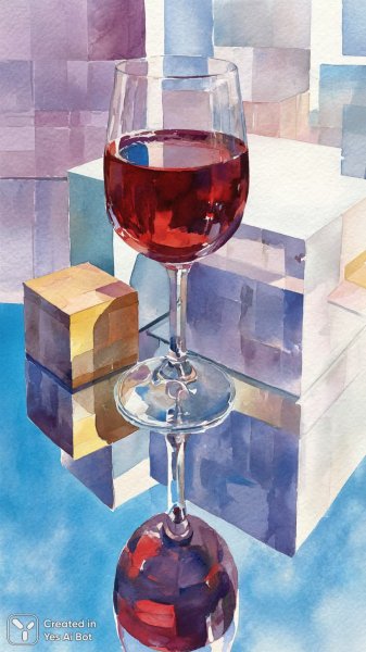 Красное вино на белом фоне: современная абстракция и мягкие тона. Генерация из нейросети Midjourney