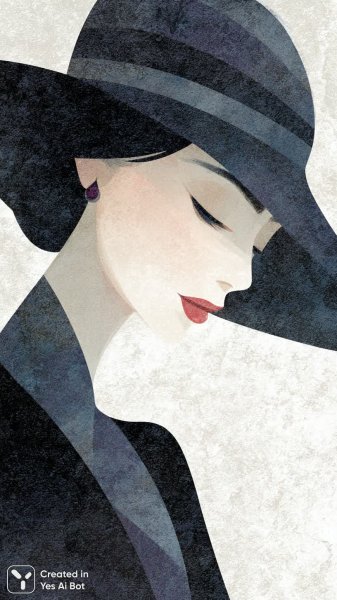 Женский портрет в минималистичном стиле с яркими акцентами. Генерация из нейронной сети Миджорни