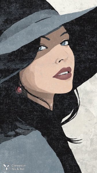 Изящный женский портрет в стиле минимализма и векторной графики. Картинка из нейронной сети Миджорни