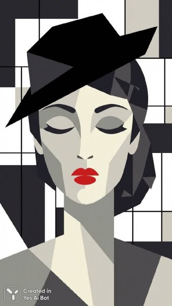 Лицо женщины в стиле минимализма с красными акцентами и чёрно-белым фоном. Генерация из нейросети Nano-Banana