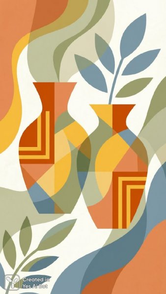 Яркий дуэт ваз в минималистичном стиле. Изображение из нейросети Nano Banana