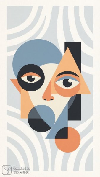 Яркий портрет в стиле абстракции: геометрия цвета и выразительный взгляд. Изображение из нейросети Нано Банана