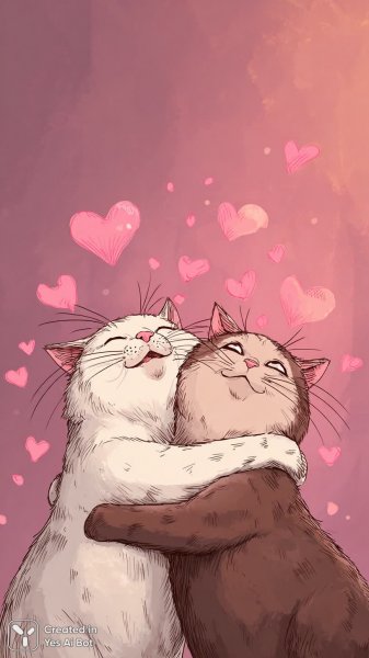 Милые коты в сердечках: кавайный взгляд и фотореализм. Генерация из нейросети Миджорни