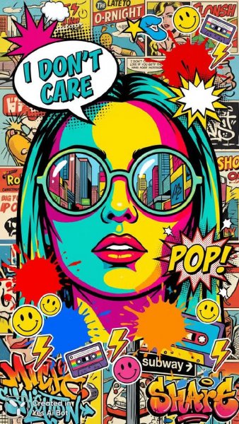 Яркий портрет в стиле поп-арт: дерзкая красота и городская энергия. Генерация из нейронной сети NanoBanana