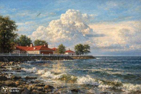 Петербургский залив: взгляд художника Васиilieва на Петергоф. Изображение из нейронной сети Sora Ai Images