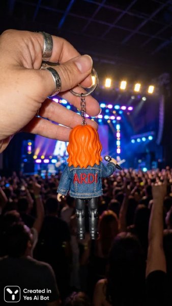 Рок-звезда на ключнице: концертный драйв и яркий стиль. Нейронная сеть Нано Банана