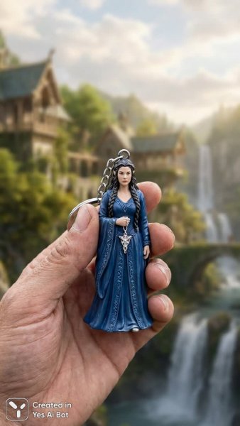 Эльфийская красавица и артефакт из Средиземья. Нейросеть NanoBanana